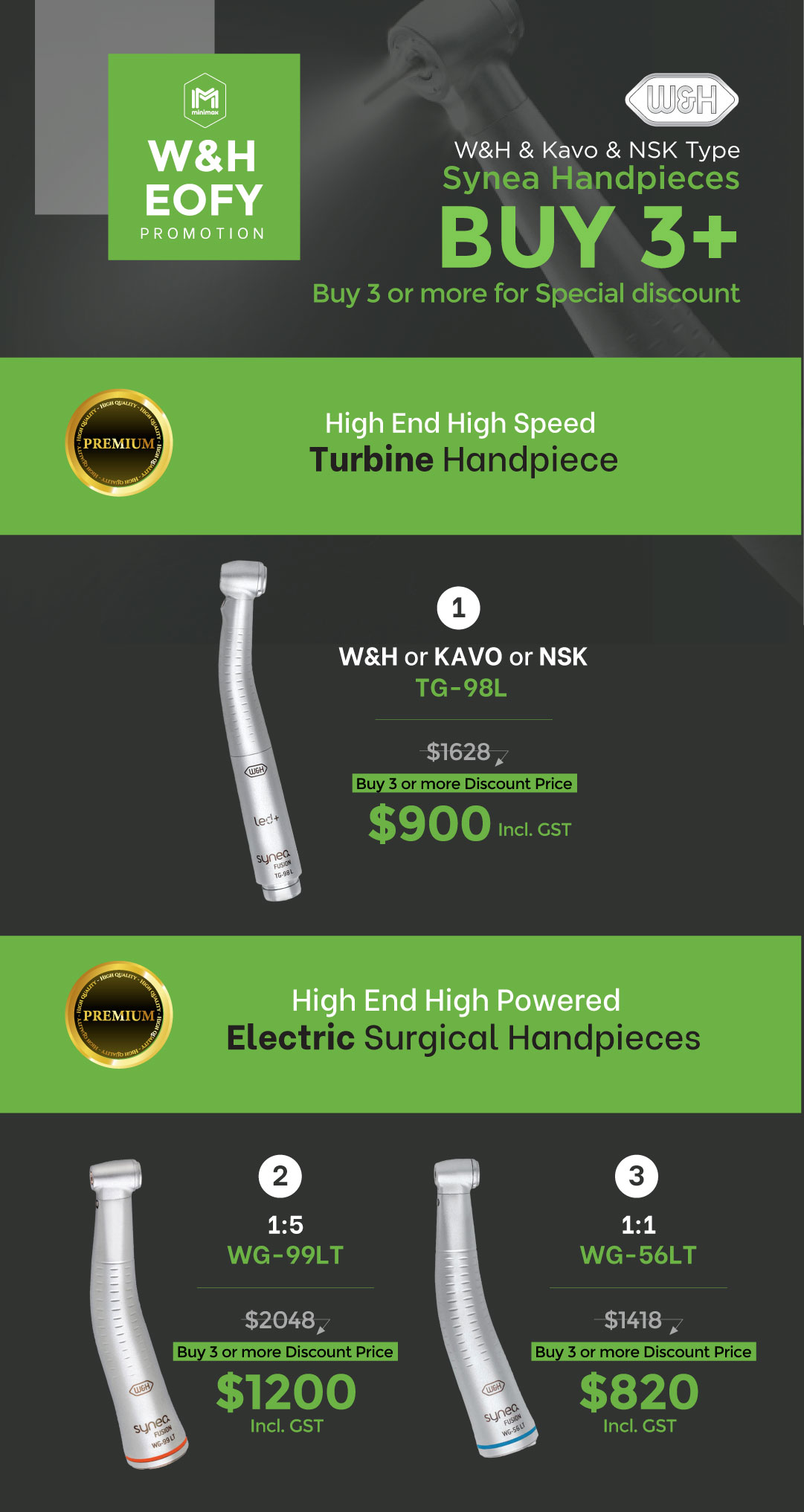 EOFY 2023 Promotion 3 (W&H Handpieces & Maintenance Unit) EOFY 2023 Promotion 3 (W&H Handpieces & Maintenance Unit)